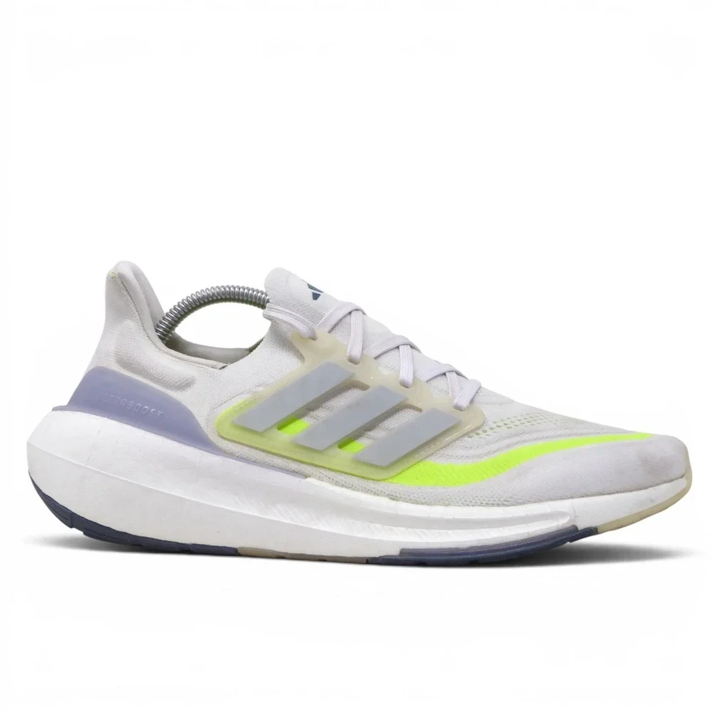 Adidas Womens Ultraboost Light Running Shoes White Wonder Blue Lucid Lemon Sz 11